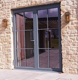 SlimLine 38 steel-look aluminium entrance door